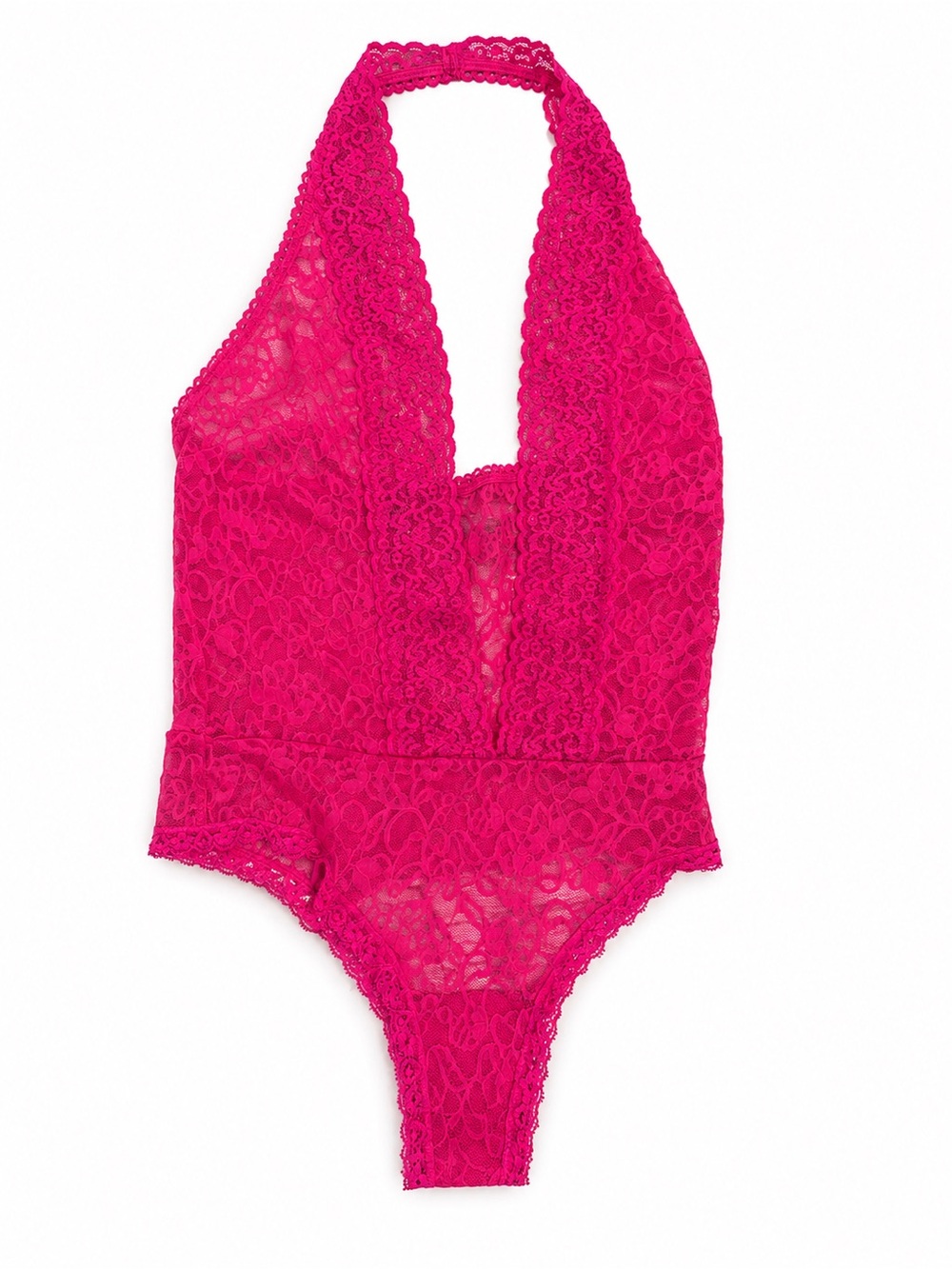 Y2K Victoria's Secret Fuchsia Lace Bodysuit